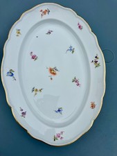 Meissen Porzellan Streublümchen Servierplatte L ca. 41 cm