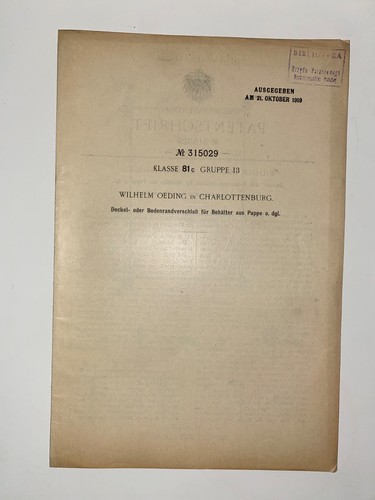 Reichspatentamt patentschrift - reichspatentamt,