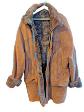 Shearling echtleder mantel - shearling,