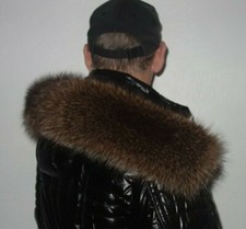 Raccoon fur hood collar xxl - fur,