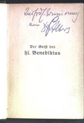 Der geist des benediktus - geist, hl.