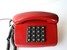 Tastentelefon Bundespost Tel. 01LX weinrot mit einem 6 Meter - Anschlußkabel