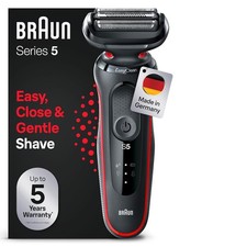 Braun Series 5 Rasierer Herren 51 R1000s EasyClean Wet Dry 50 Min Akku rot