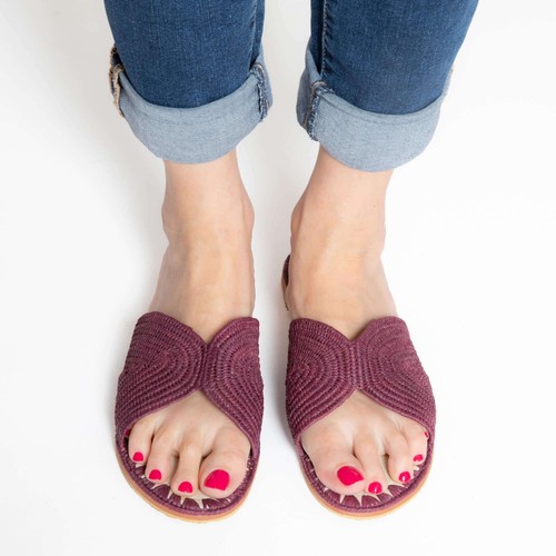 Raffia slipper sun and - raffia,