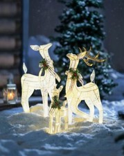 LED Gartendeko Reh Weihnachtszeit Deko Innen Außen Metall Advent Gartenfigur