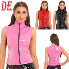 DE Damen Oberteil Lack Leder