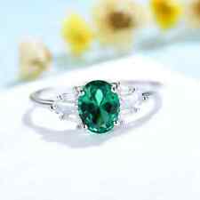 Damen Ring Silber 925 Damenring mit Stein Smaragd Silberring Geschenk für Frauen