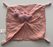 PUSBLU rosa Dino Schmusetuch DM Dinosaurier Mädchen Schnuffeltuch  Schmusetuch 