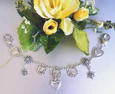 Oktoberfest Trachtenschmuck Charivari Trachtenkette Miederkette mit Strass Herz