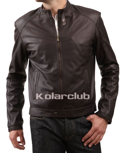 Herren bomber lederjacke - bomber, braun