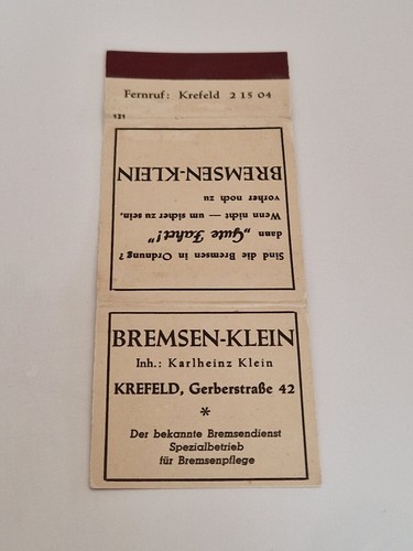 Streichholzheftchen bremsen - streichholzheftchen,,