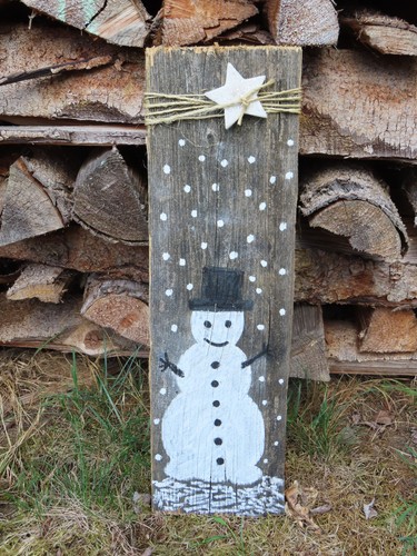 Schneemann auf holz - holz, ~