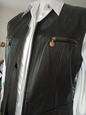 LEDERWESTE DAMEN BUTTERWEICH SEELER VINTAGE SCHWARZ Gr40 TASCHEN ZIPP GEFÜTTERT