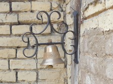 Wandglocke Messingglocke Schmiedeeisen Obertino Fondeur Morteau aus Frankreich