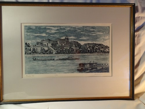 Lithographie budapestansicht - lithographie,