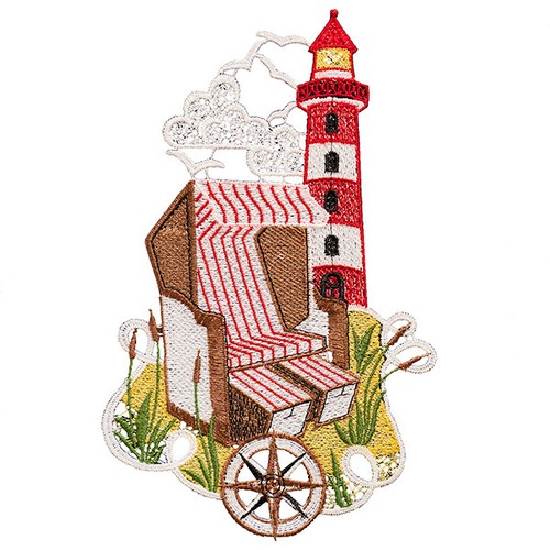 Fensterbild strandkorb - "strandkorb, &