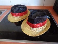 2 Pailletten Hüte Hut Schwarz