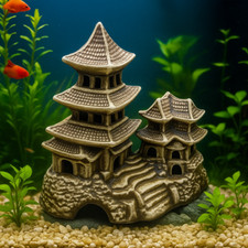 ZooPaul Aquarium Dekoration Keramik China Tempel Höhle Teehaus Versteck Fische 