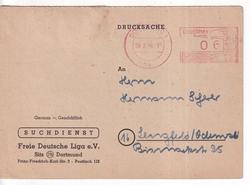 Suchdienst dortmund pfs - suchdienst,, (pfs/noch