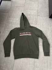 Jungen Napapijri Hoody Sweater Gr. S 170 Khaki print top