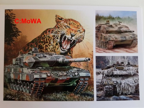 Postkarte leopard 2 mit - postkarte, (