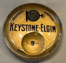 Alte Wechselgeld Glasschale 21x4cm Werbung Reklame Taschenuhren Marken DRGM Deko