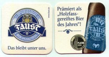 schöner Bierdeckel Brauhaus Faust Miltenberg  " Holzfass Bier des Jahres "   A