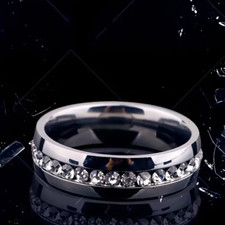 hochwertig eleganter Titanstahl Ring Freundschaftsring für Damen Verlobungsring