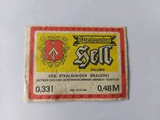 Altes Bier Etikett der VEB Stralsunder Brauerei