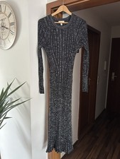 H&M Cashmere Blend Kleid M Strickkleid Schwarz Grau Glitzer