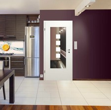 Glaseinsatz für Holztür, Innentürverglasung, Klarglas, Sandstrahldekor LAS-361