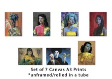 SET 7 DRUCKE TRETCHIKOFF LEINWAND ROLLBILD UNGERAHMT KUNST REPRODUKTION KUNST