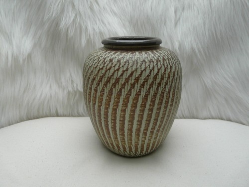 Vintage keramik scraffito vase - vintage,