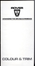 Rover SD1 2000, 2300, 2600 & 3500 Farbe & Verkleidung 1982 UK Markt Faltprospekt