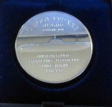 Medallie U-Boot Typ XXI "U2540" Bauj. 1945 Erprobungs-U-Boot d. Bundesm. im Etui