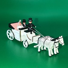 Alte Hochzeitskutsche PFERDEKUTSCHE ZWEISPÄNNER - ERZGEBIRGE VOLKSKUNST