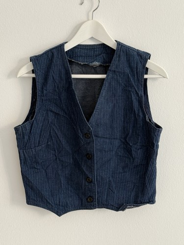 Vintage denim weste damen blau - denim,
