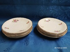 10 Untertassen, Blumendesign LC Bernadotte Porcelaine Fine de Boheme