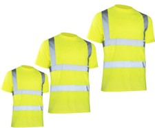 T-shirt Schutz Warnshirt Nachtwanderung Arbeit Baustelle reflektoren M L XL XXL