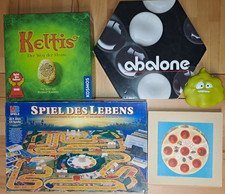 5x Spiele:  Keltis,  abalone,  Spiel des Lebens,  Pochen,  Mister Pubs