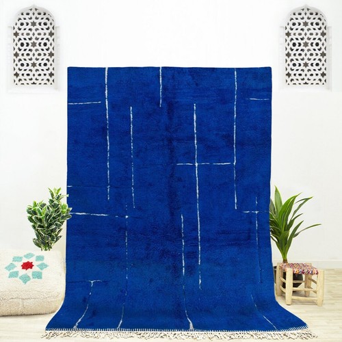 Blauer marokkanischer teppich - blauer,