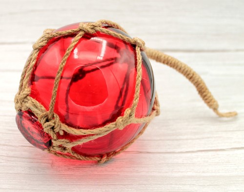 Fischerkugel 13cm glas rot - fischerkugel,