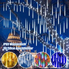 LED Meteorschauer Lichterkette Eiszapfen Gartenbeleuchtung Außen Regentropfen