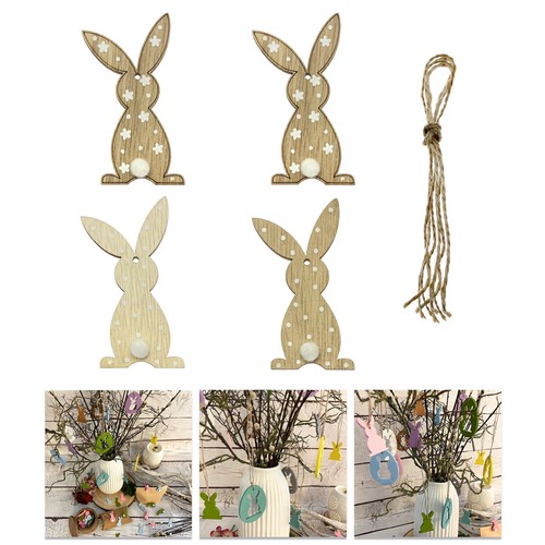 Holz hasen anhänger 4er - anhänger, set