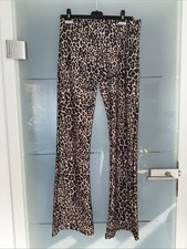 Hose Schlaghose Leopard Stretch Gr L Damen Neu 