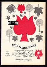 3w7529/ Alte Reklame von 1960 – ROTE FARINA MARKE – Eau de Cologne