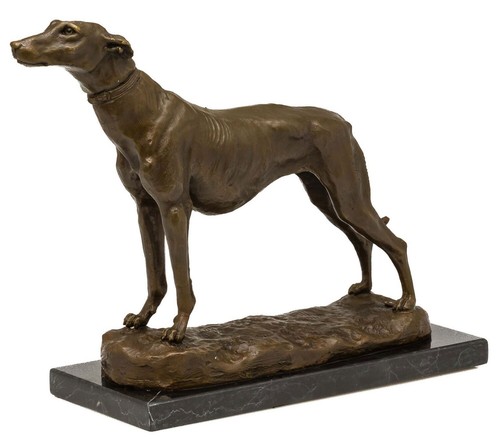 Bronzeskulptur hund nach - hund,