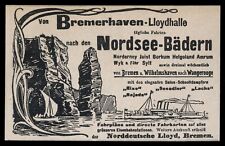 Alte Werbung Reklame 1900 Norddeutscher Lloyd Bremen Bremerhaven Lloydhalle