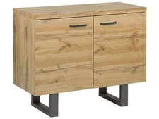 Modernes Sideboard mit 2 Türen heller Holzfarbton Industrieller Stil Timber