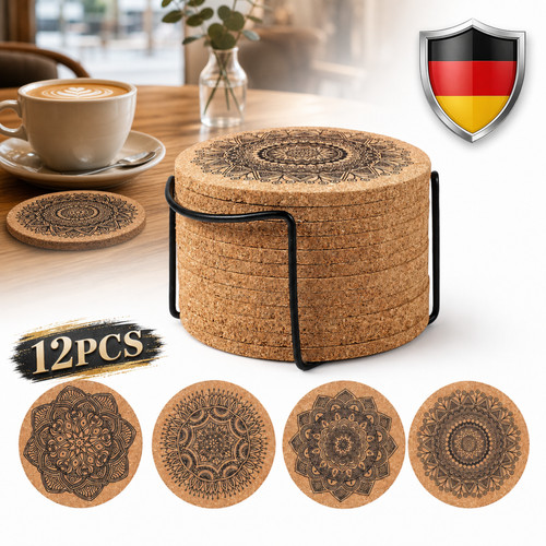 Korkuntersetzer teiliges - korkuntersetzer, 12-teiliges